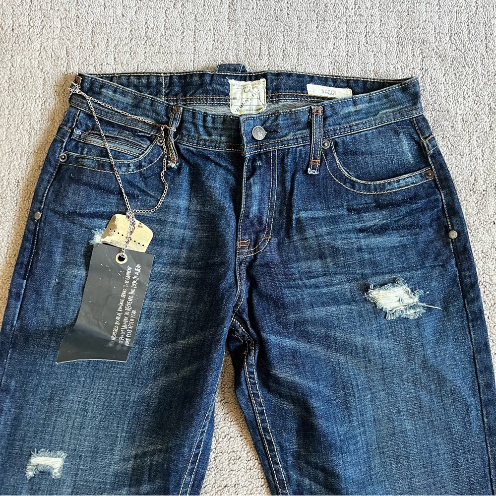 VTG Jimmy Taverniti So Men’s Boot Cut Jeans Sz 33 Beat Up Vintage Resin Y2K NWT - Picture 3 of 15
